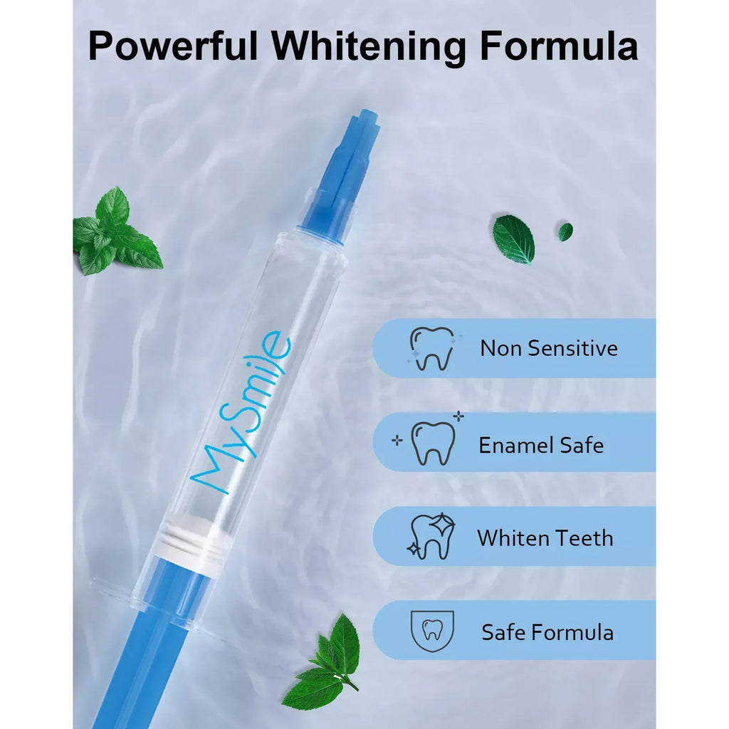 Teeth Whitening Gel Refill Pack, 3 X 3Ml Gentle Enamel Safe Non-Sensitive Whitening Gel for Teeth Whitening Kit, 2Pcs Teeth Whitening Strips, No Light, Mint, 1 Pack
